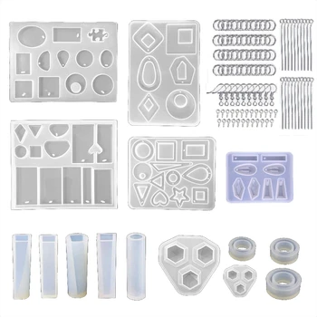 

Handmade Crystal Epoxy Resin Mold Necklace Pendant Casting Silicone Mould DIY Crafts Jewelry Earrings Making Tool