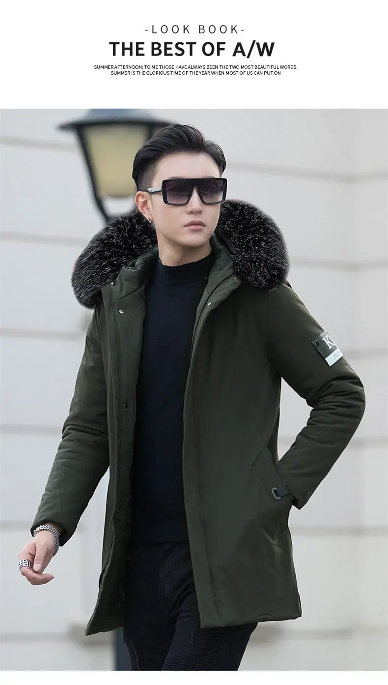 Winter Warm Long Jackets Coat Men Hooded Male Coats Jacket Parka Slim Fitted Cotton Padded Outerwears Clothing 2019 Black Friday 18