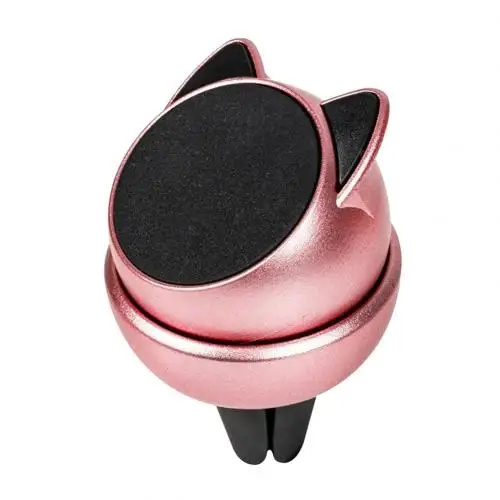 Rose Red Air Vent Милые кошки, вращение на 360 градусов, магнитный автомобильный держатель на вентиляционное отверстие, липкий держатель телефона, подставка, компактный размер, не блокирует зрение водителя - Название цвета: Rose Red Air Vent