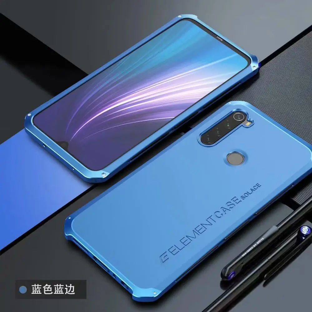 R-JUST бронированный чехол для Xiaomi Redmi Note8 Pro металлический алюминиевый+ Гибридный PC сверхпрочный противоударный чехол для Redmi Note8 Pro - Цвет: all blue