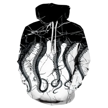 

3D Printed Pullovers Cracked Octopus Women/Men Sweatshirt Hoodies Casual Loose Digital Couple funny Hooded Hoodie for men