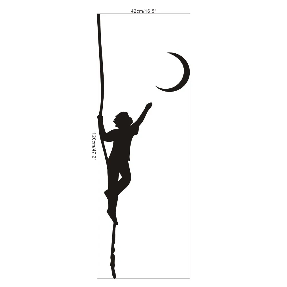 DX066 Boy Pick Moon Generation Carved Removable Cool Wall Stickers Living Room Bedroom Sofa Wall Adhesive Paper