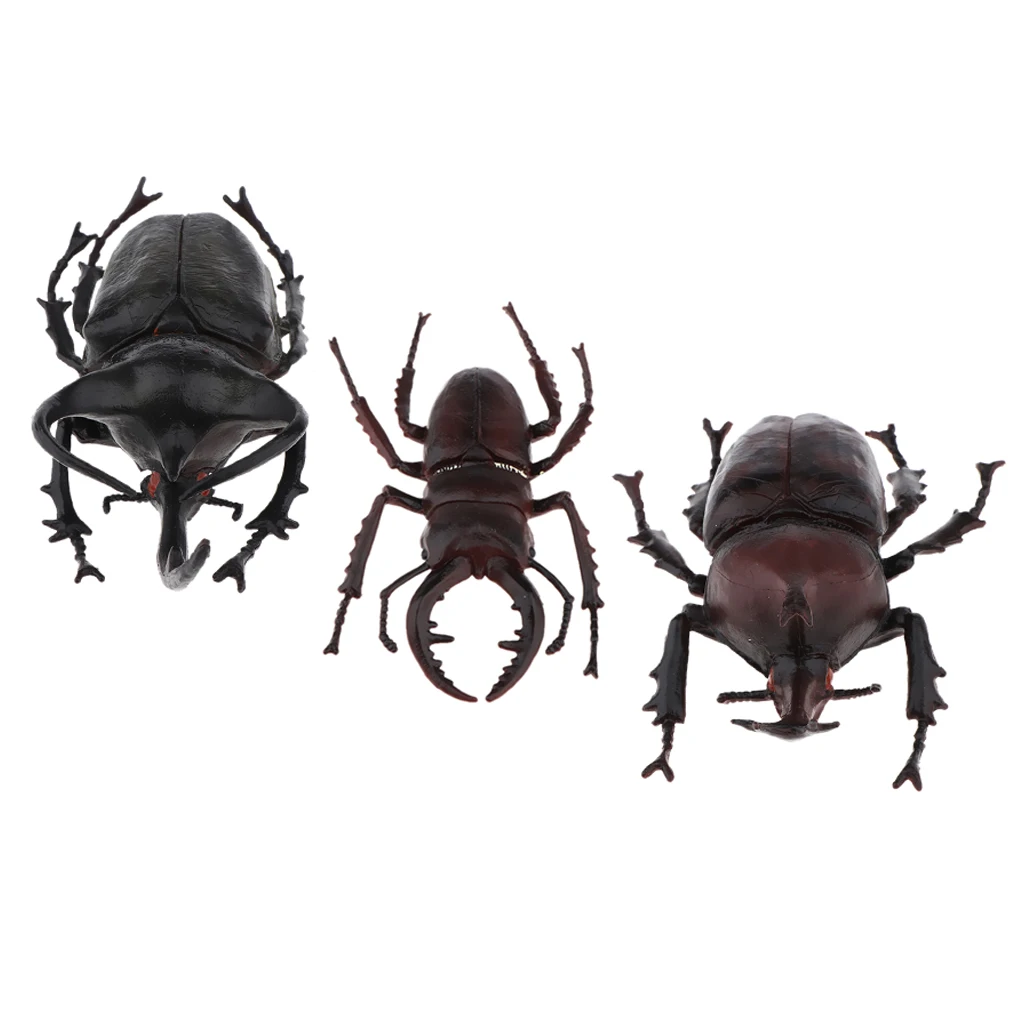 Set Of 3, Lifelike Artificial Plastic Animal Insects Figurine Kids Toy Gift