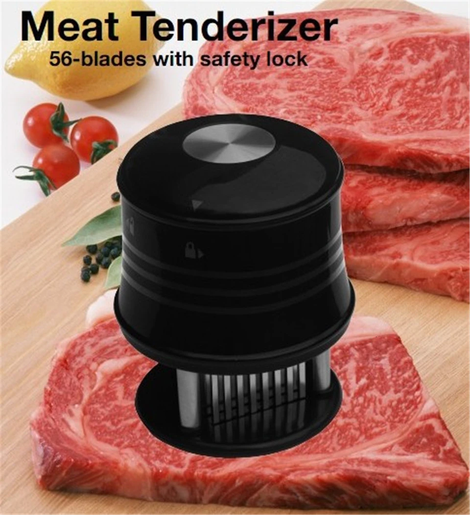 56 Blades Needle Meat Tool Stainless Steel Tenderizer Machine Knife Meat Beaf Steak Mallet Hammer Pounder Cooking Kitchen Tools