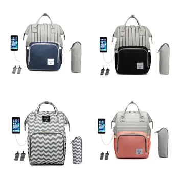 

Lequeen Waterproof Diaper Bag USB Charge Mommy Bag Multifunction Nappy Bag Large Capacity Mommy Backpack Travel Nursing Travel