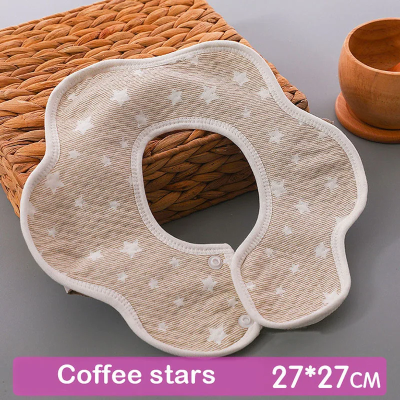 coffee stars Лидер продаж Слюнявчики нагрудники полотенца вращающийся на 360 градусов Дышащие многоразовые для детей Детское Кормление LBV - Цвет: coffee stars