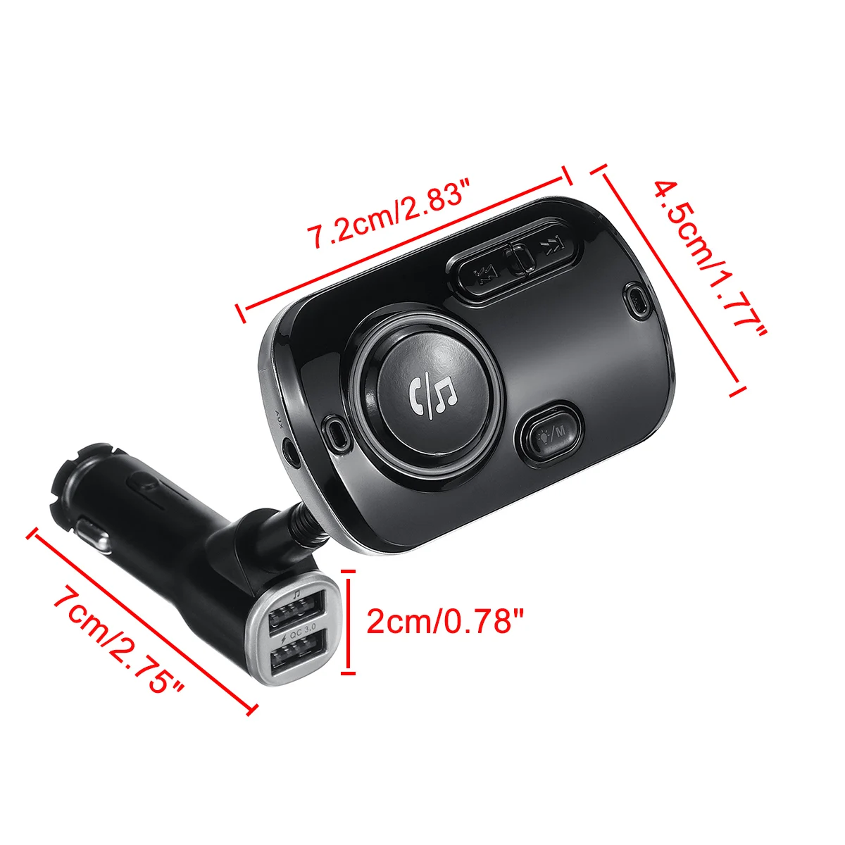 Bluetooth 5,0, fm-передатчик, автомобильный комплект MP3-плеер громкой связи, быстрая зарядка, 3,0, двойное USB зарядное устройство с u-диском, TF, с функцией Siri