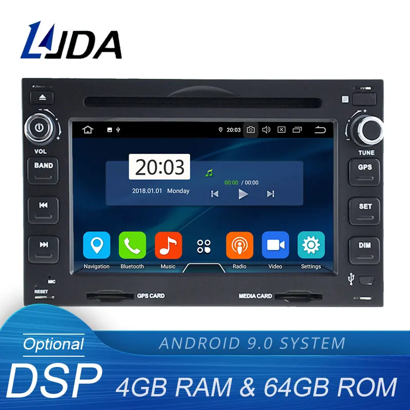 Clearance LJDA Android 9.0 Car DVD Player For VW Volkswagen GOLF POLO TRANSPORTER Passat b5 Multimedia Stereo 2 Din Car Radio DSP 4G+64G 0
