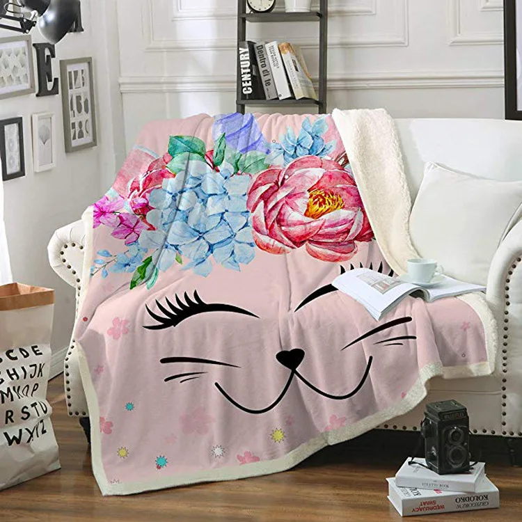 Милое Новое одеяло для дивана с единорогом для девочек для взрослых, хлопковое и плюшевое покрывало для кровати, зимнее теплое покрывало, покрывало для кровати, одеяло s