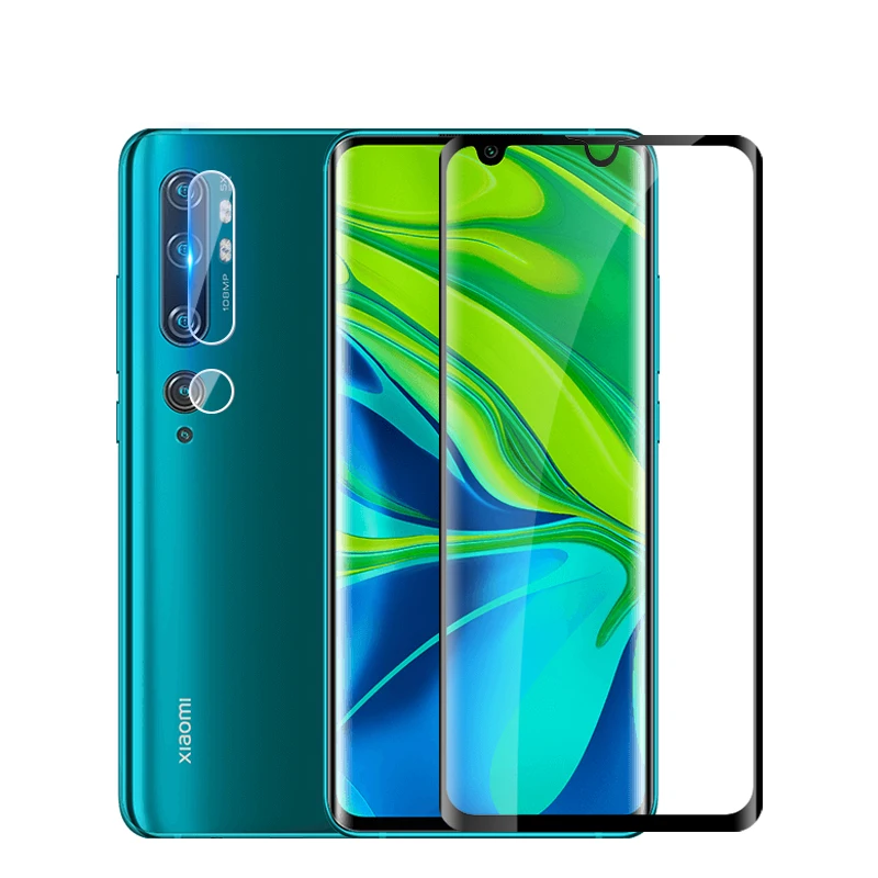 2в1 закаленное стекло на mi note 10 Pro HD объектив протектор экрана для Xiao защитное xio