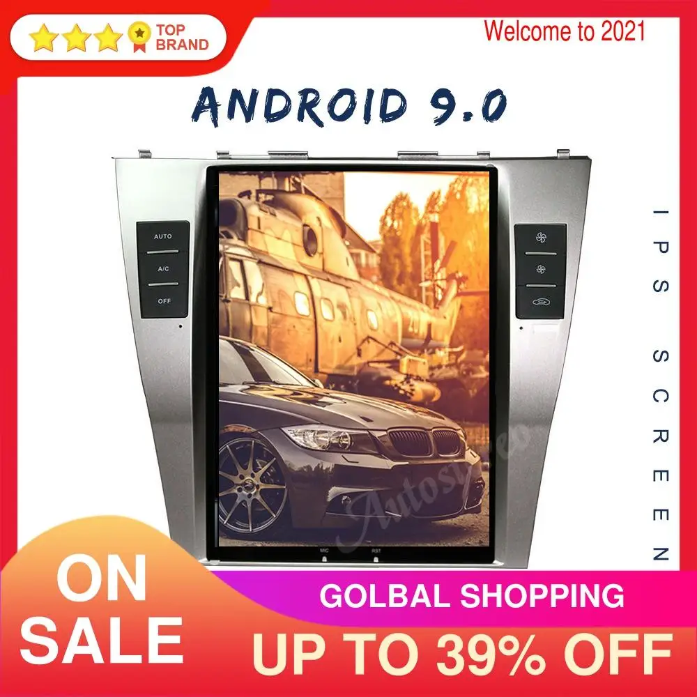 Автомобильный GPS навигатор в стиле Tesla Android 9 0 для Toyota Camry Aurion 2012 2016 Carplay стерео
