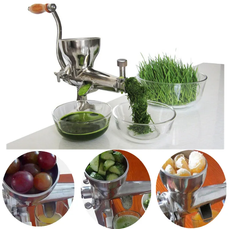 Multifunctional juicing machine manual stainless steel wheat grass lemon wheatgrass oranges slow screw juicer juice extractor