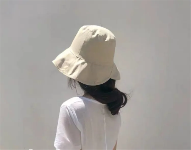 

New Style INS Korean-style Cotton Linen Solid Color Bucket Hat Children Spring And Summer Japanese-style Hipster Versatile Folda