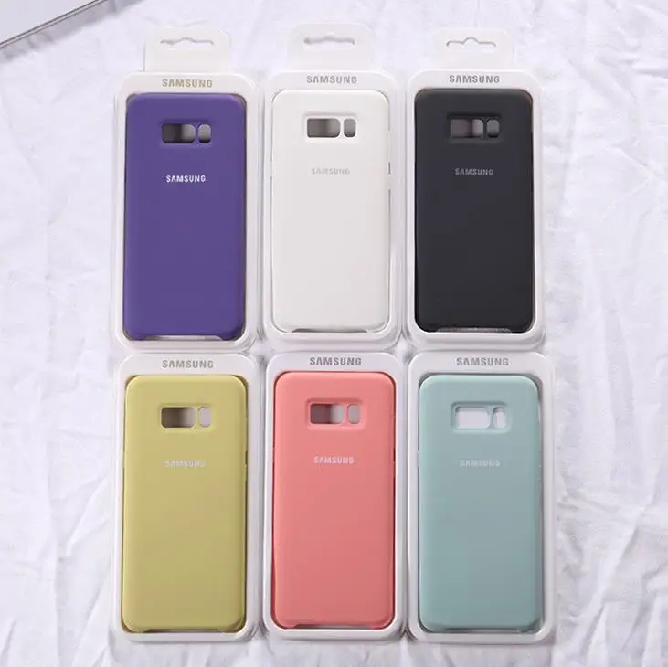Оригинальный чехол из жидкого силикона для Samsung Galaxy S9 Plus шелковистый мягкий