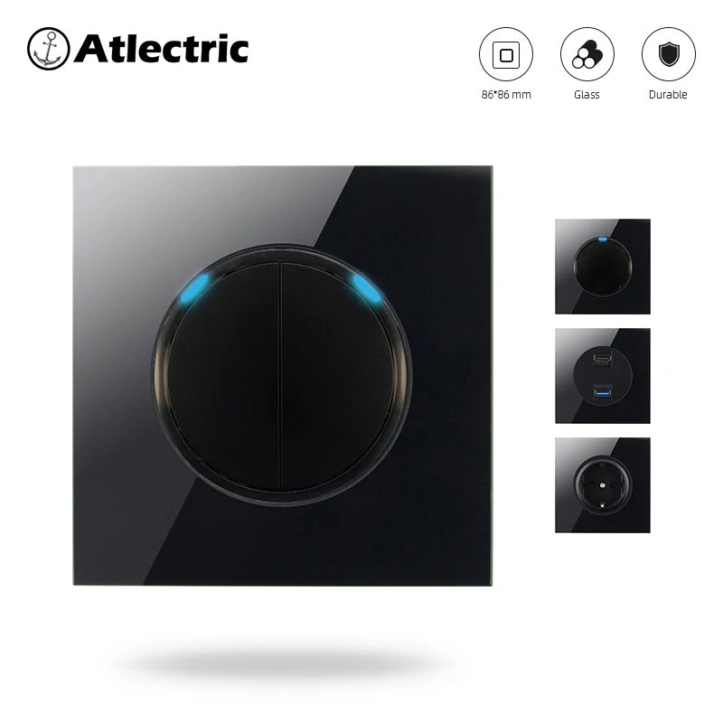 Atlectric 1/2/3/4 Gang 1/2 способ лампа светильник настенный выключатель Мощность ЕС FR
