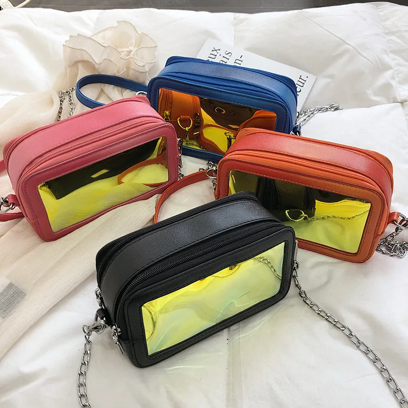 

2019 New Style Stereo Cosmetic Bag Laser Simple Transparent Shoulder WOMEN'S Bag