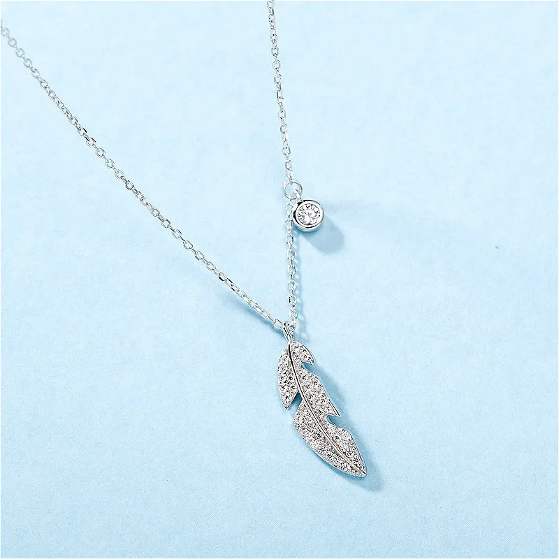 Fengxiaoling New Arrivals Multiple Cubic Zirconia Tree Leaves Pendant Necklaces For Women Light Luxury Fashion Jewelry