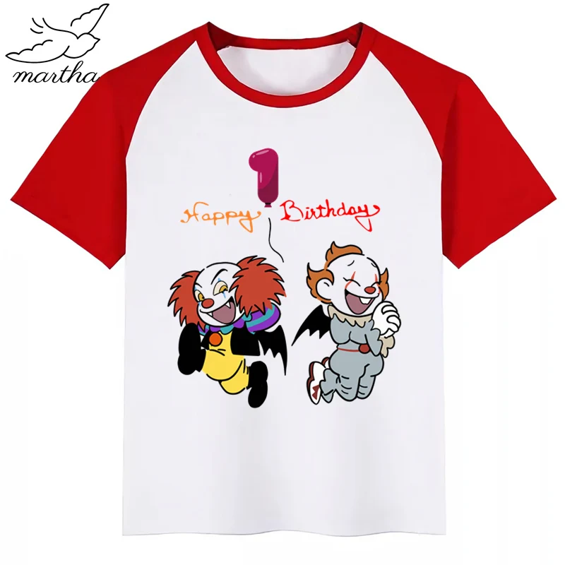 Футболка для мальчиков с надписью «It DIY Birthday Number»; детская одежда с принтом «It Joker»; топы для мальчиков; детская одежда; футболки для вечеринок