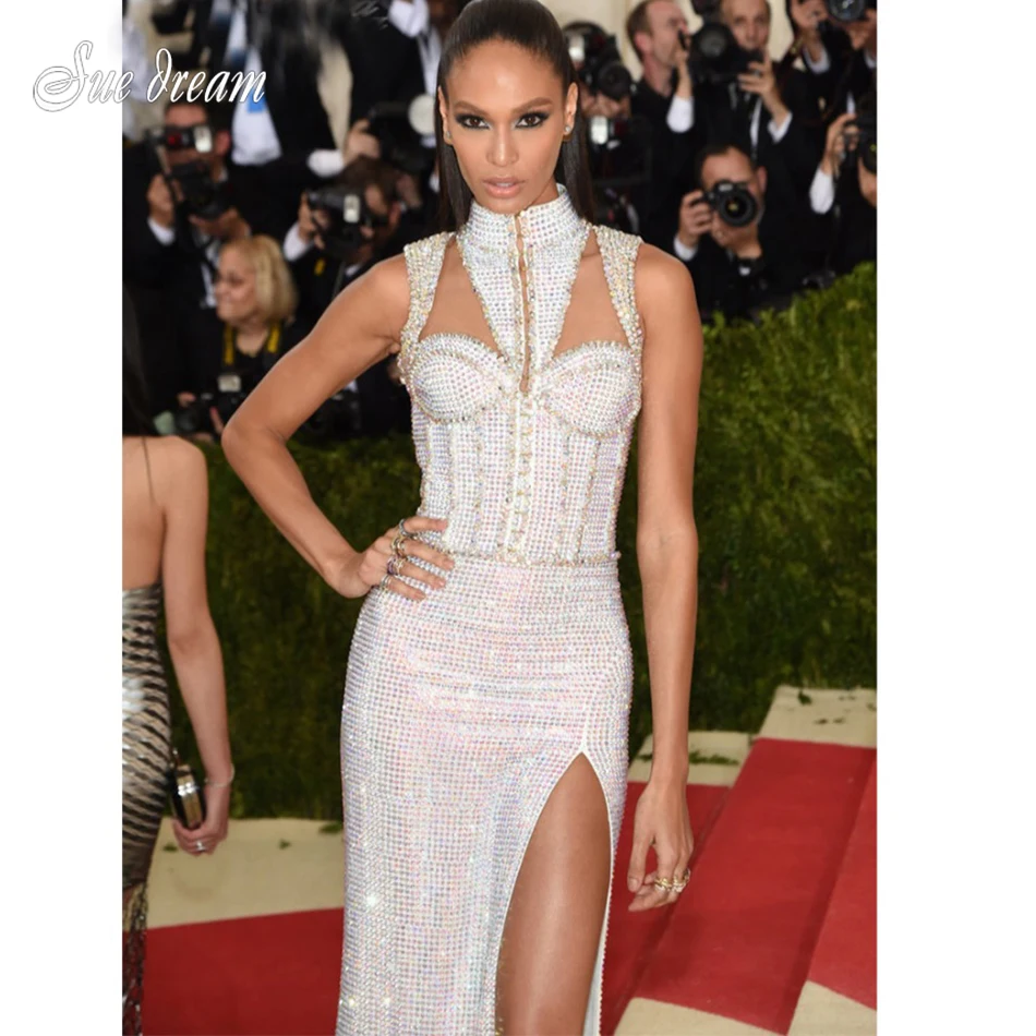 2019-Autumn-White-Black-Runway-Dress-Women-Bodycon-Diamonds-Black-Cut-Out-Hot-Lady-Sexy-Vestidos
