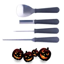 4 шт., для дома, сделай сам, прочные инструменты из нержавеющей стали для Хэллоуина, профессиональные инструменты для лепки фруктов, овощей, вечерние лопаты, набор для резьбы по тыкве