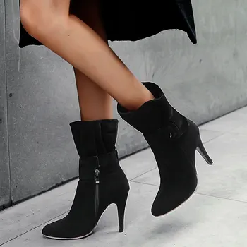 

SARAIRIS New Arrival Small Large Size 28-52 Ankle Boots Woman Shoes Women Sweet Thin High Heeled Office Lady Boots Female Shoes
