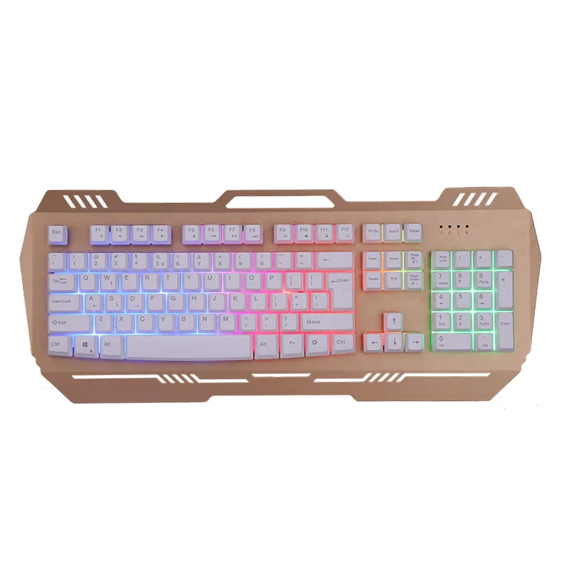 

Office Keyboard OEM/ODM Metal Three-Color Backlight Gaming Keyboard Cable Suspension Machinery Handfeel