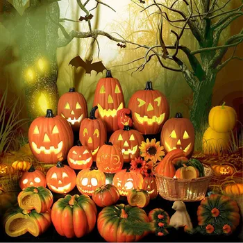 

Halloween Pumpkin LED Light Lamp Creative Lantern Home Props Pumpkin Bar Horror Home Party Pumpkin Lantern Home Decor Props 94