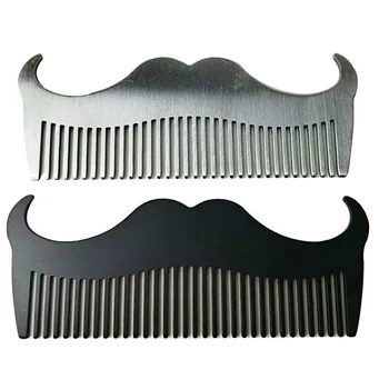 

1pc Multifunctional Stainless Steel Beard Comb Anti-static Mustache Brush Gentleman Hair Shaping Double Sided Hair Styling Tools