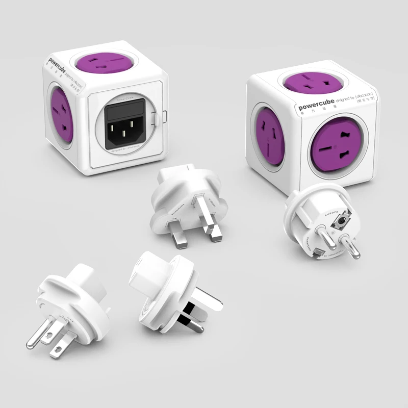 Allocacoc powercube для путешествий блок электроудлиннитель умная розетка с usb питания адаптер пробки силовая полоса Международная универсальная удлинитель розетка USB 2500 Вт для США Австралия Новая Зеландия Япония