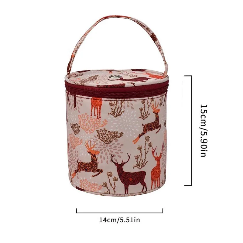 Knitting Tool Organizer Yarn Storage Bag Yarn Storage Organizer Sewing Accessories Yarn Storage Bag Round Knitting Wool Yarn Bags Organizer Crochet Sewing Needles Handbag Weave Tools Bowl Crafts Tote