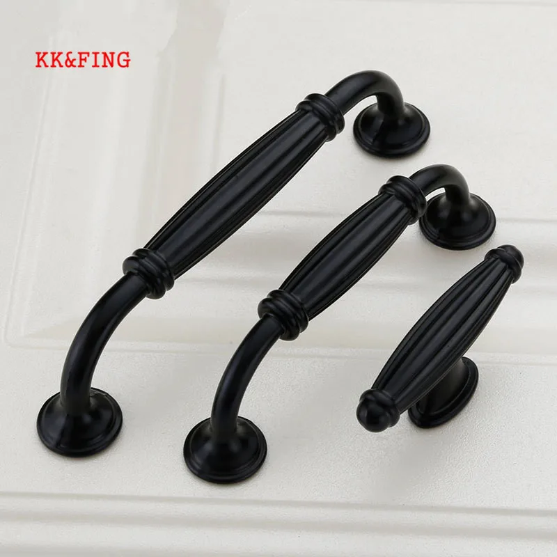 

KK&FING 1pcs Aluminum Alloy Black Cabinet Handles Modern Kitchen Cupboard Door Pulls Drawer Knobs Fashion Furniture Hardware