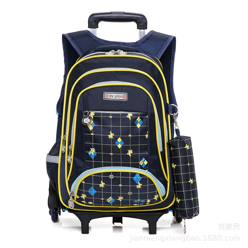 

New Style CHILDREN'S School Bags Six-Wheeled Climbing Stairs Young STUDENT'S Trolley Bag Women's Men's Kindergarteners 1-3-6 Gra