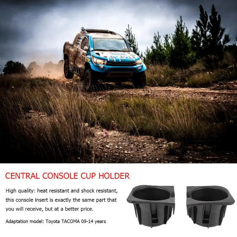 LH+RH Center Console Cup Holder Inserts Liners for Toyota Tacoma 2009