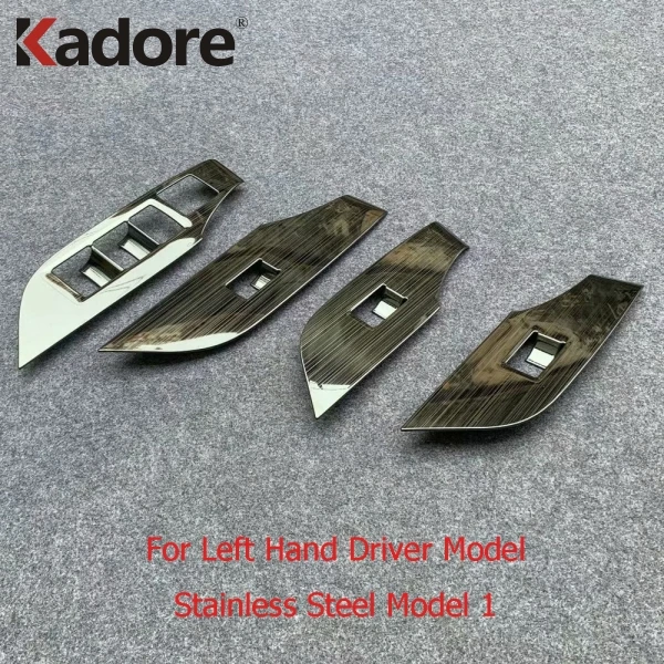 LHD Stainless Steel1 Для Toyota RAV4 RAV 4, аксессуары для интерьера, углеродное волокно, стеклоподъемник, кнопка включения, накладка, дверь, подлокотник, панель - Название цвета: LHD Stainless Steel1