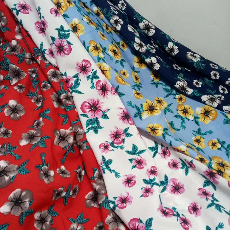 Kain Sifon Crimp Kain Dicetak Sifon Motif Bunga Musim Panas Gaun Bahan Gaun Sifon Kain Kain Aliexpress