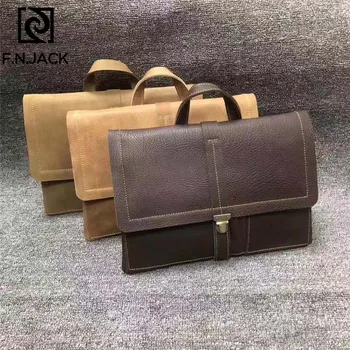 

F.N.JACK Original Handmade Leather Large Capacity Business Handbag Multi Function ForMacBook Pro / Air Computer Bag 2019