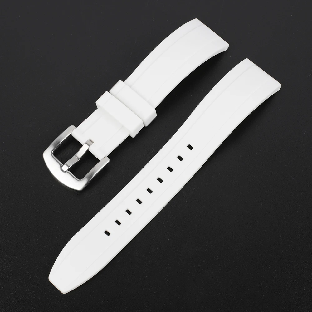 Quality Fluoro Rubber Watch Strap 18mm 20mm 22mm 24mm Sport Watchband Black Green Wristband With Quick Release Spring Bar