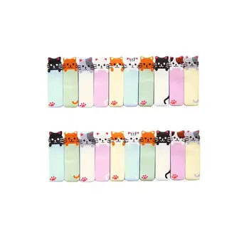 

2 Sets Cute Cat Sticker Removable Bookmark Pagemark Flag Tab Sticky Pads Office School Supplies