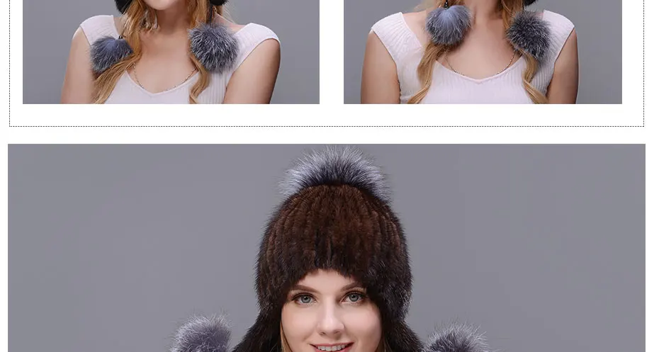 JERYAFUR зима frau nerz hut new hut zu schutzen die ohren von nerz und fox handgemachten Лыжная хижина пелз ворберейтун фон варм