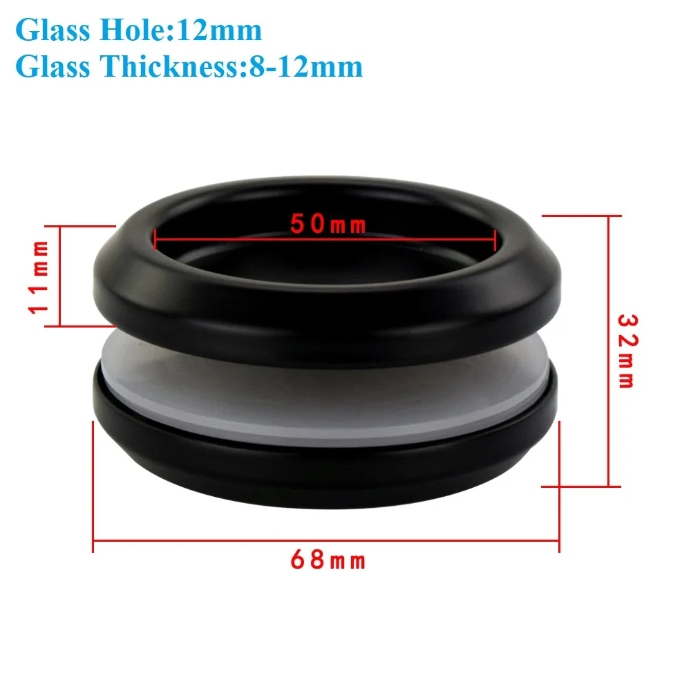 2Pcs 304 Stainless Steel Sliding Glass Door Back-To-Back Round Finger Pull Shower Enclosure Bathroom Shiny Matte Black Rose Gold