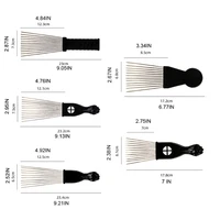 Metal Wide Tooth Afro Pick for Curly Hair Lift Picks Comb Tool Wig Braid Styling Tool 2