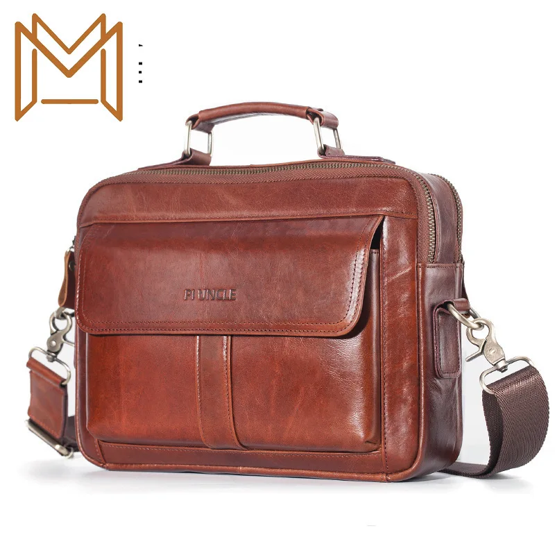 

Skin Genuine Leather Oblique Satchel Male Head Layer Cowhide Briefcase Leisure Time Single Shoulder