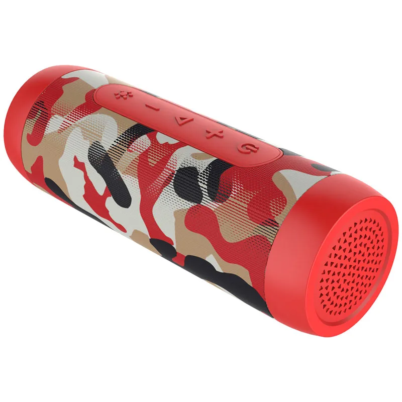 S22 Bluetooth динамик fm-радио мини портативный бумбокс небольшой беспроводной динамик с фонариком+ банк питания, поддержка tf-карты - Цвет: Red Camouflage