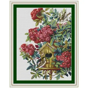 

Roses and birds patterns Counted Cross Stitch 11CT 14CT 18CT DIY Cross Stitch Kits Embroidery Needlework Sets home decor