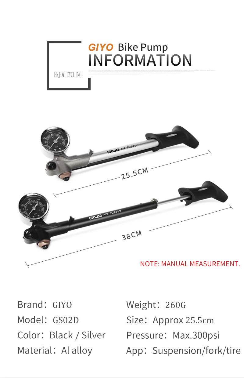 GIYO насос 300psi высокого давления воздушный амортизатор насос для вилки задняя подвеска Велоспорт мини-шланг Воздушный надувной Schrader Велосипедная вилка