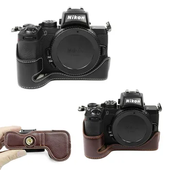 

Genuine Leather Case Bottom Opening Version Protective Half Body Cover Base For Nikon Z50 Mirrorless Camera