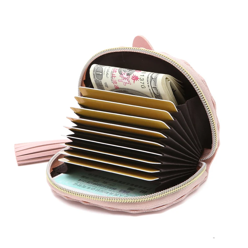 

Fashion Tassel Women Sweet Cute Rabbit Card Bags Passport Cover High Quality Metal Zipper ID Credit Card Holder Organizer Case