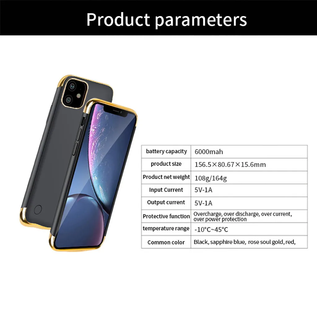 Power bank 6000mAh Чехол дополнительный аккумулятор телефон power Bank зарядная крышка для iphone 11/11 Pro/11 Pro Max зарядное устройство