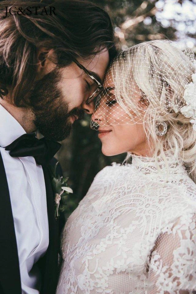 Vestido de noiva, boho, новинка, Русалка, вырез, длинный рукав, открытая спина, цвета слоновой кости, сексуальные, Русалка, Boho, свадебные платья, шлейф, свадебные платья