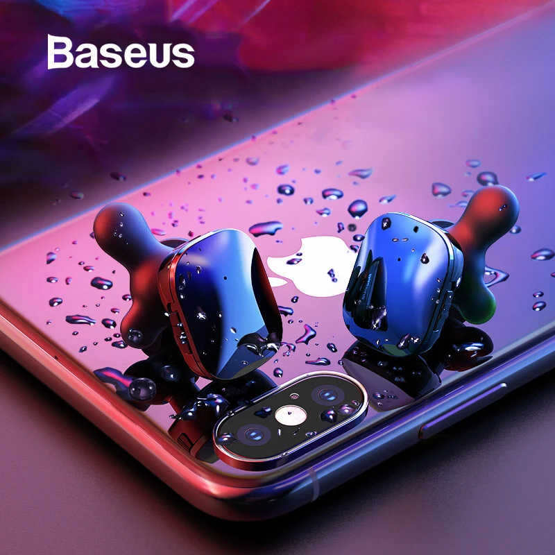 Baseus W02 Bluetooth наушники TWS наушники Водонепроницаемые Гарнитуры для близнецов стерео звук громкой связи беспроводные Bluetooth наушники с микрофоном